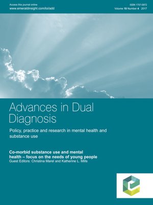 cover image of Advances in Dual Diagnosis, Volume 10, Number 4